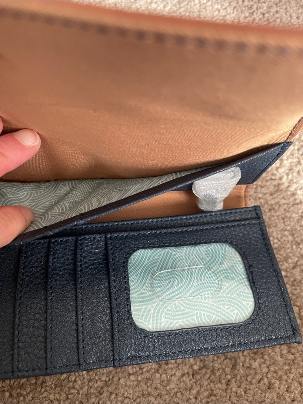 The Sak Navy and Brown Leather Iris Flap Wallet - Picture 5 of 13